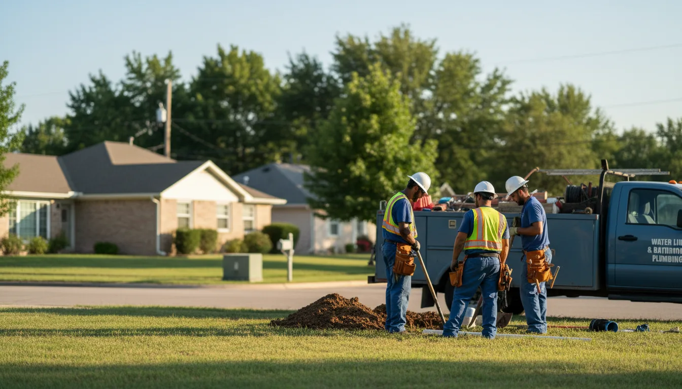 Residential water line and bathroom plumbing service in Medford, OR